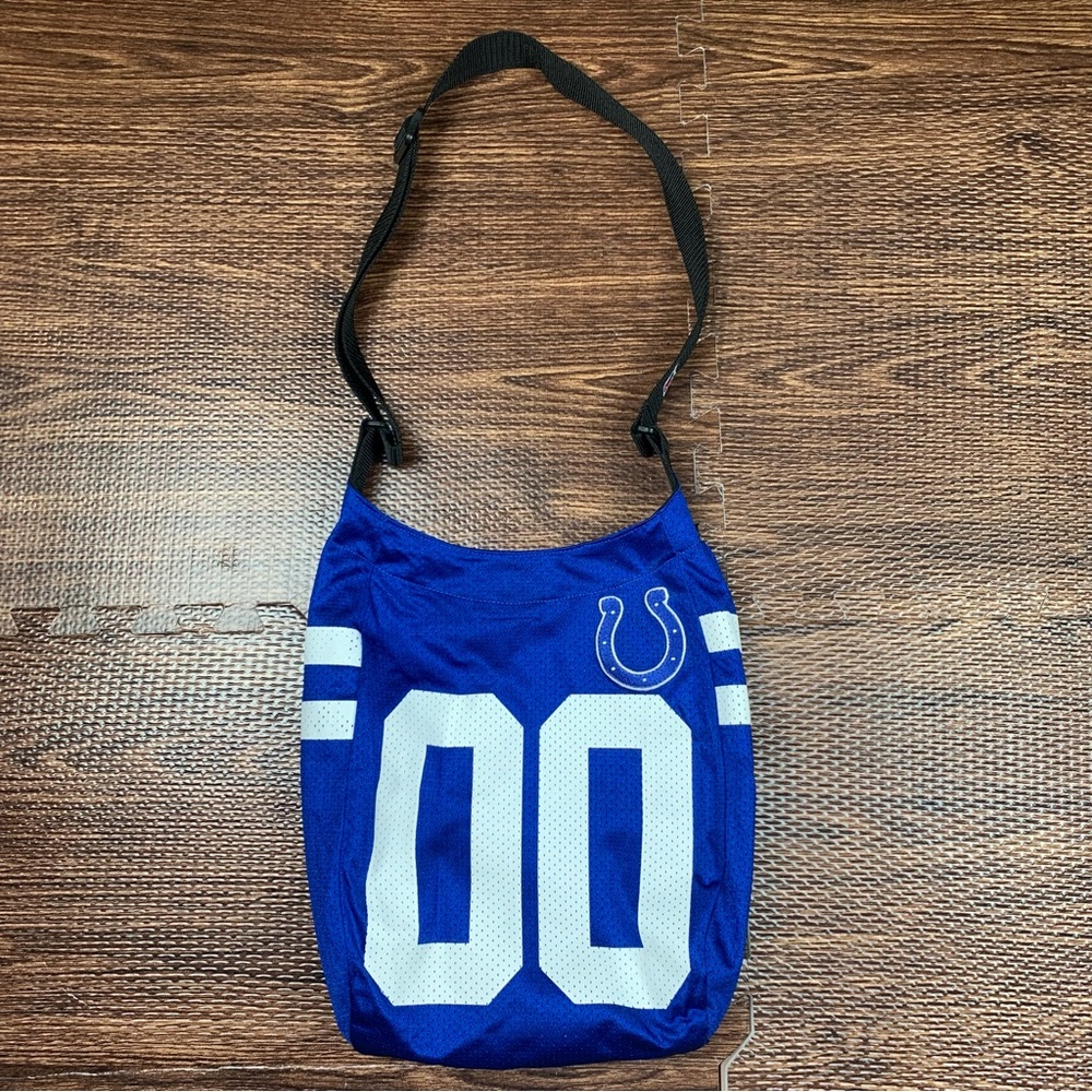 NFL Indianapolis Colts Jersey Purse Crossbody Bag Blue White Black #00 Football